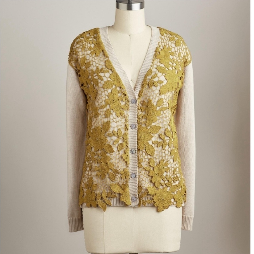 Sundance Gold and Cream Lace Cardigan
